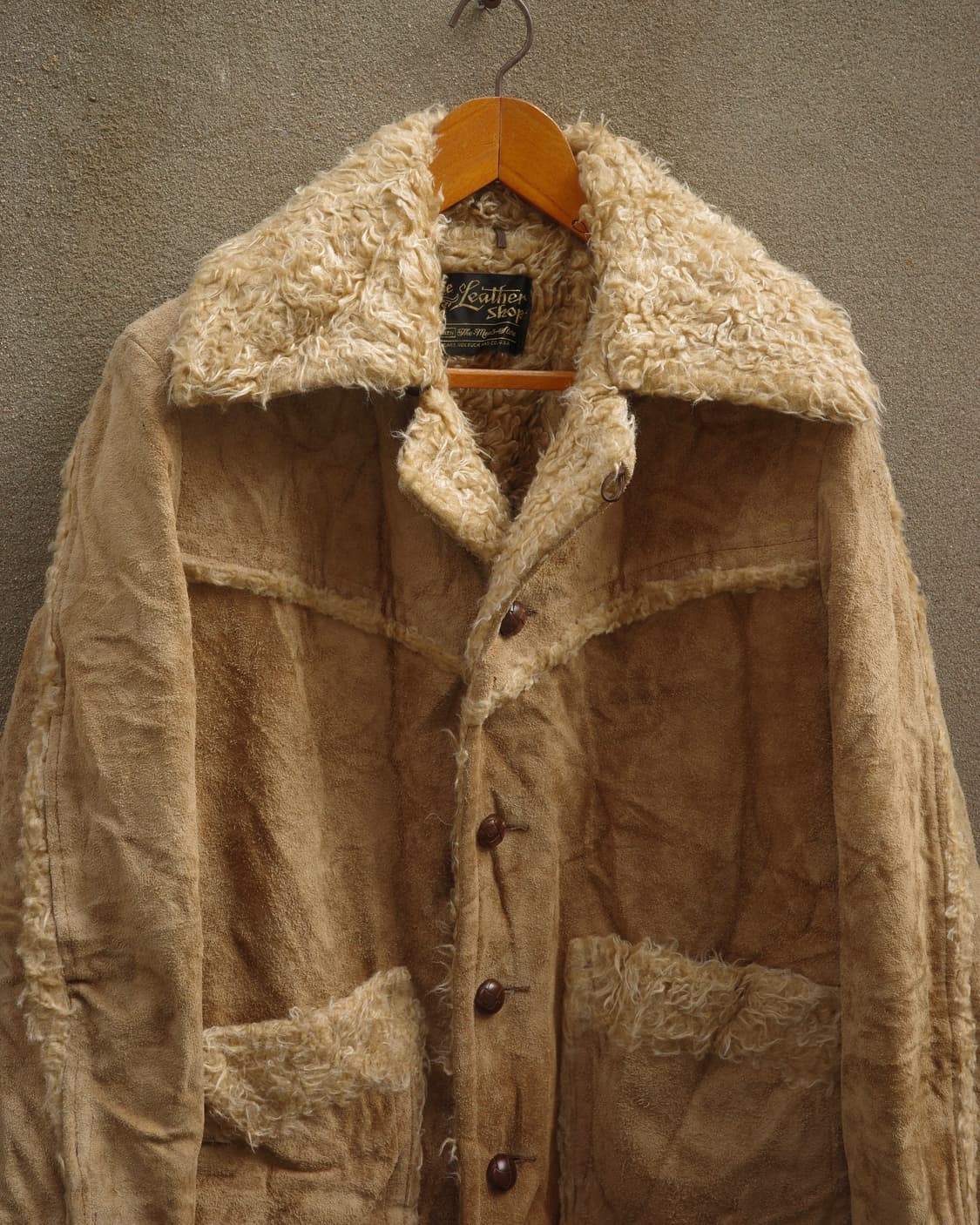 70‘s Sears Leather Shop 헤어리 시어링 웨스턴 코트 상품이미지2