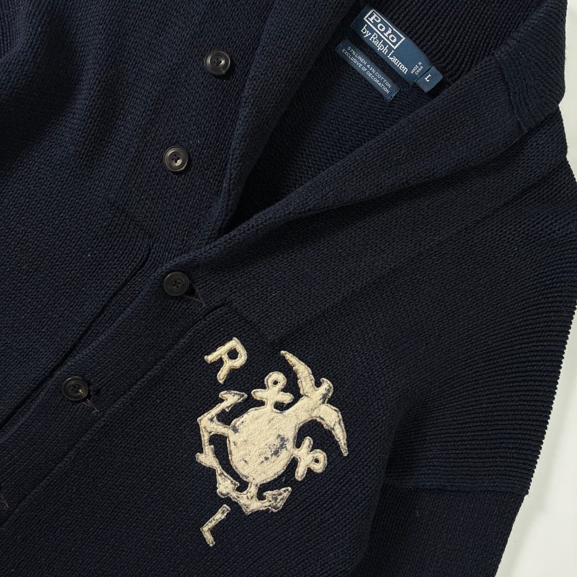 Polo  폴로 랄프로렌 RL 네이비 숄카라 니트 가디건   상품이미지3