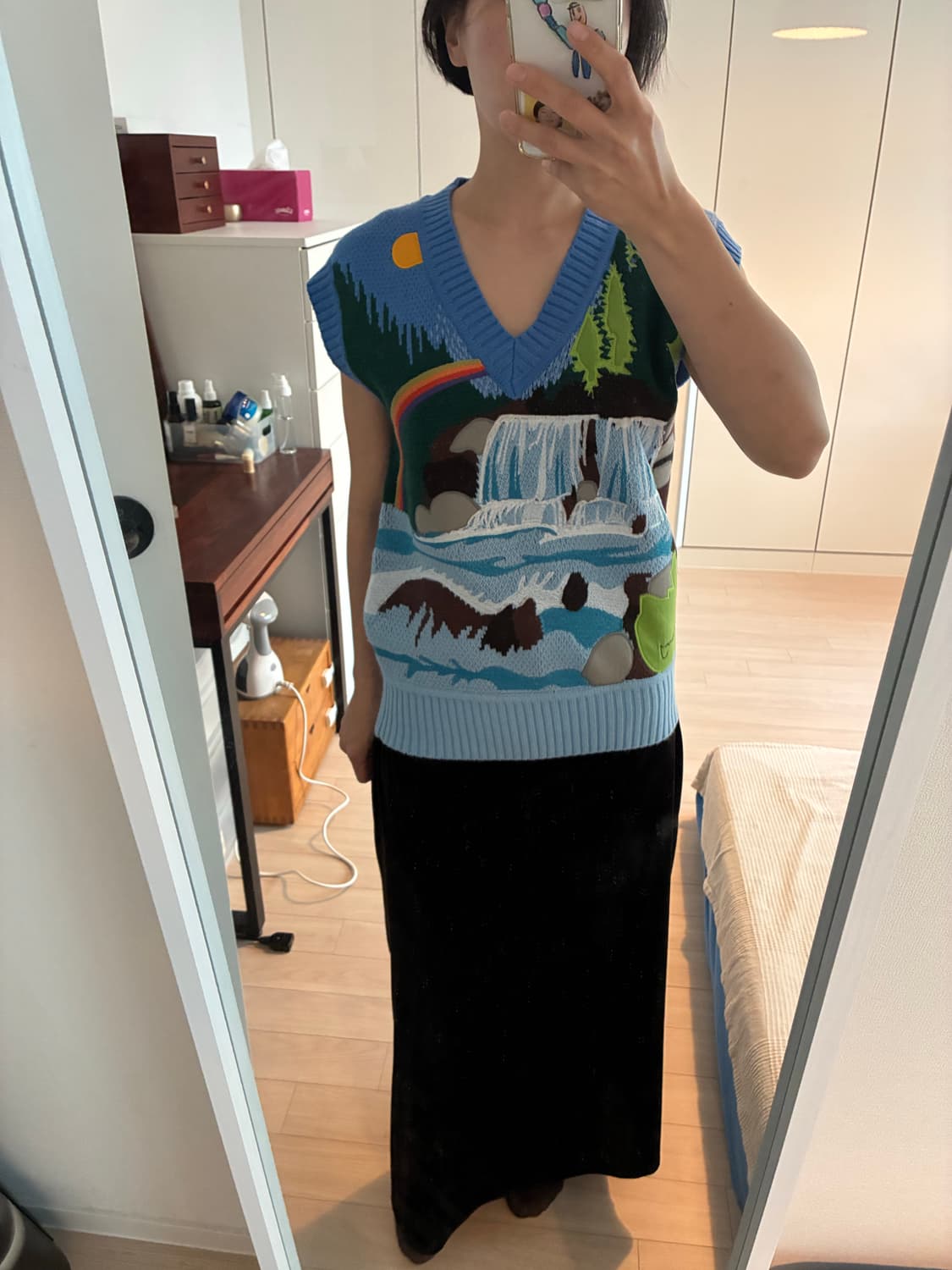 [정품] House of Sunny 체이싱 워터폴스 니트 베스트 🌊🌈 상품이미지6