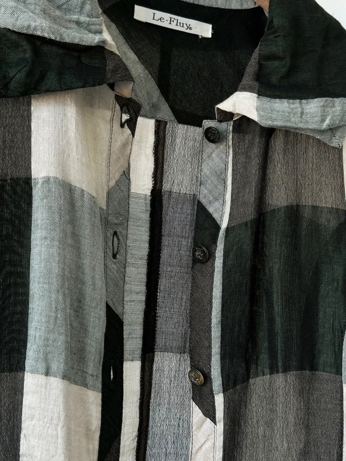 Cotton linen shirred panel design onepie 상품이미지5