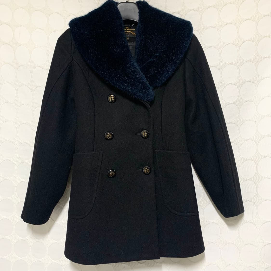 비비안웨스트우드 블루 퍼 트리밍 울 코트 상품이미지6