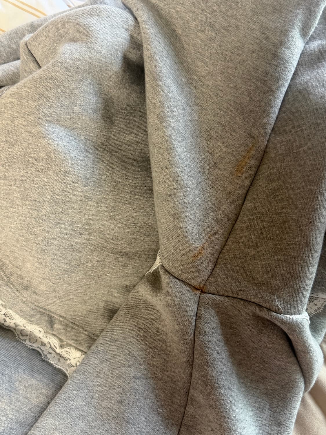 쓰리타임즈) 레이스 후드 집업 그레이 상품이미지2