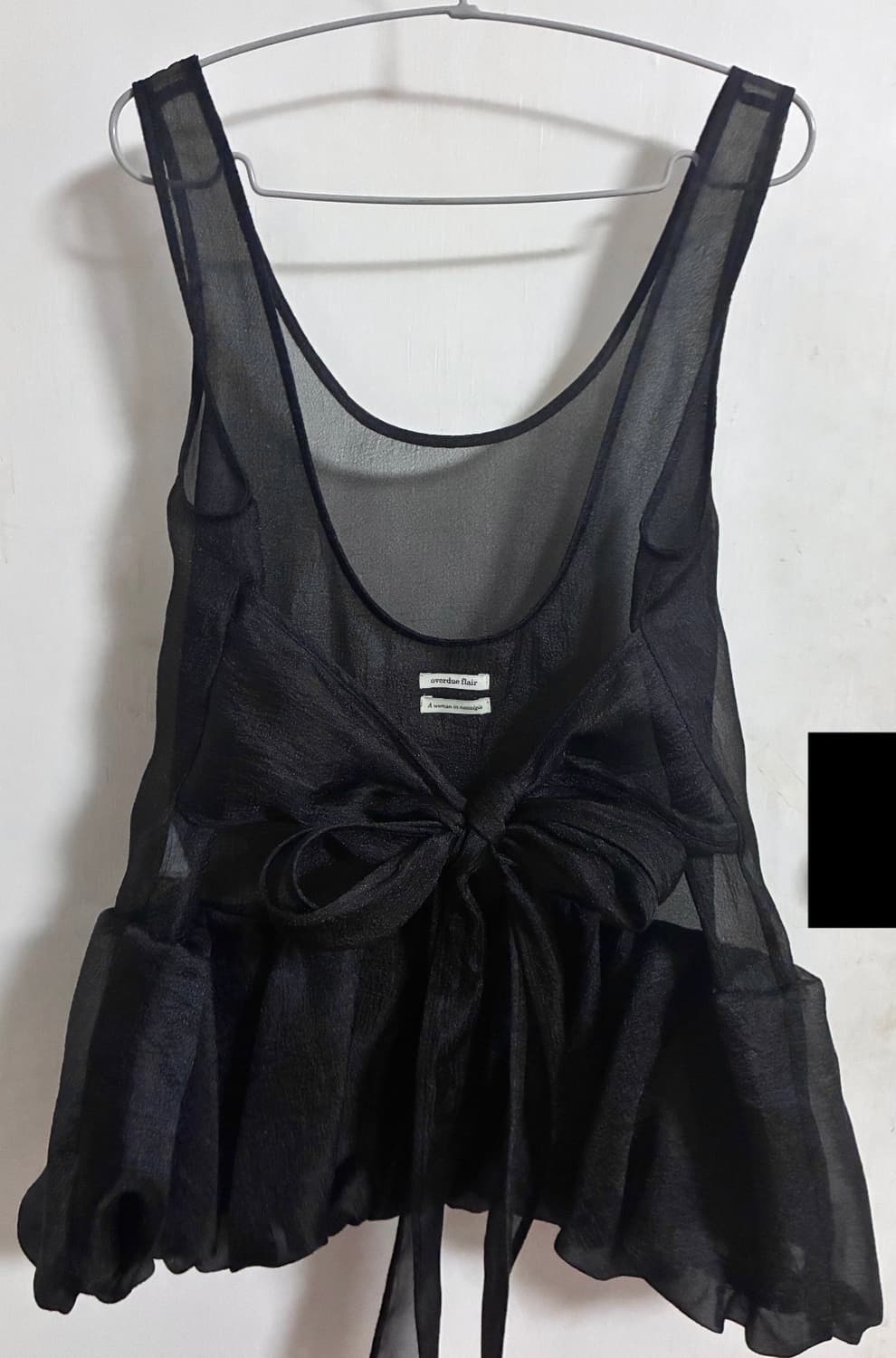 오버듀플레어 오간자 벌룬 미니 원피스 블랙 상품이미지1