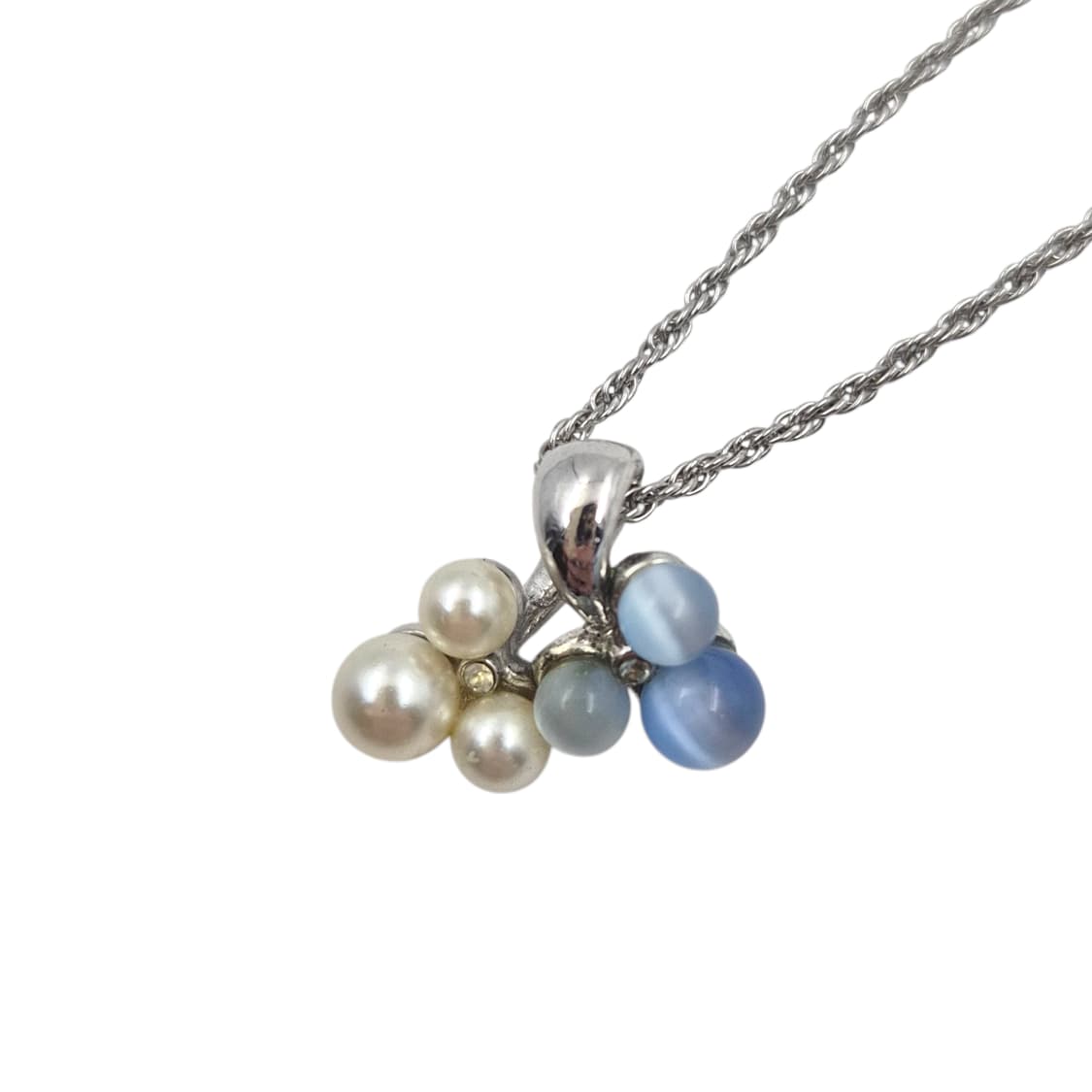 90s 꾸레쥬 캣츠아이&진주 체리 목걸이 상품이미지4