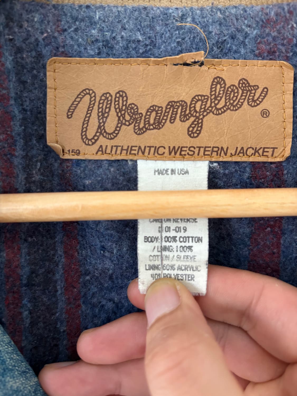 90's Wrangler wool blanket western denim 상품이미지3