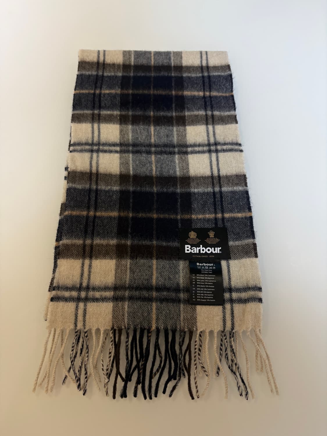 바버 울 캐시미어 타탄 체크 머플러 상품이미지2