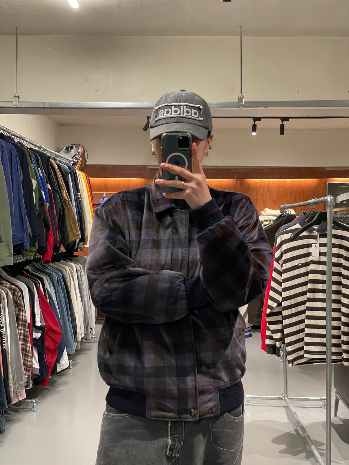 빈티지 체크 스웨이드 자켓   상품이미지1