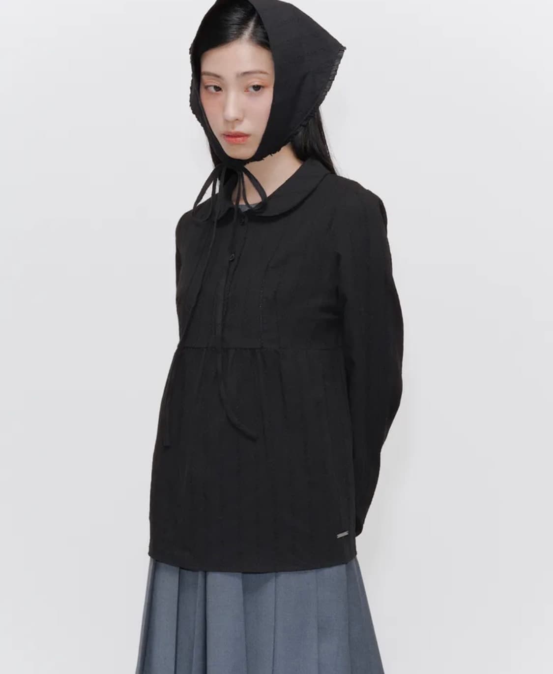 미세키서울 Round collar shirt BLACK 상품이미지1