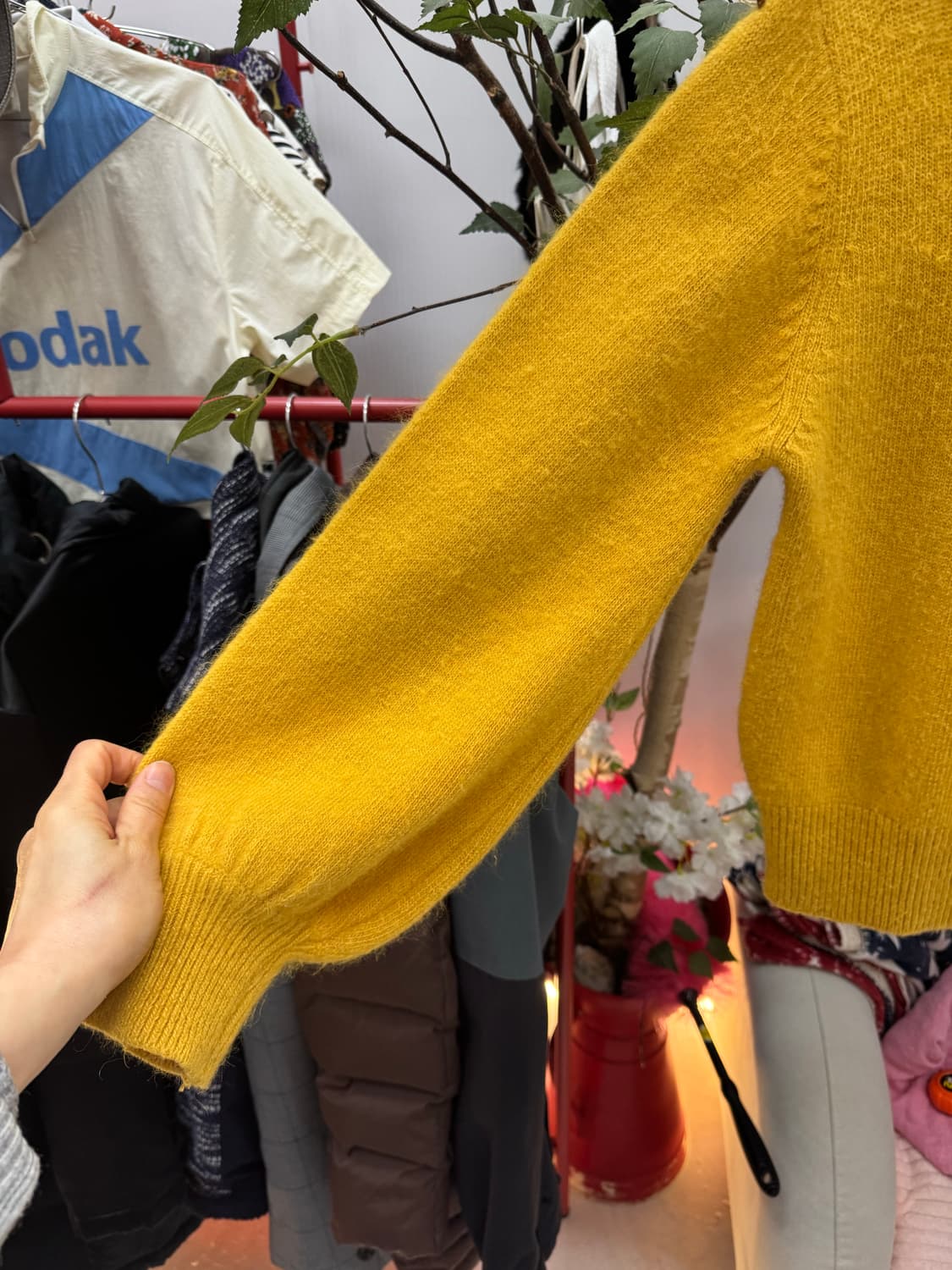 🧥 Lacoste 라코스테 헤어리 니트 스웨터 (머스타드 옐로우) 상품이미지10