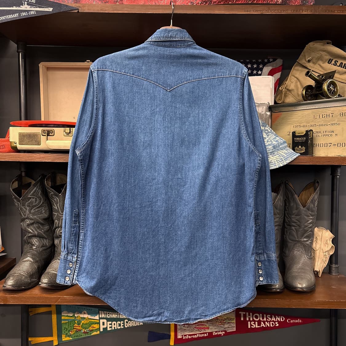 90s 리 웨스턴 요크 펄스냅 워크포켓 데님셔츠 N1204 상품이미지2