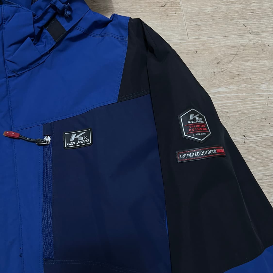 콜핑 여성 배색 기능성 바람막이 후드자켓 [블루] XL/100 상품이미지4