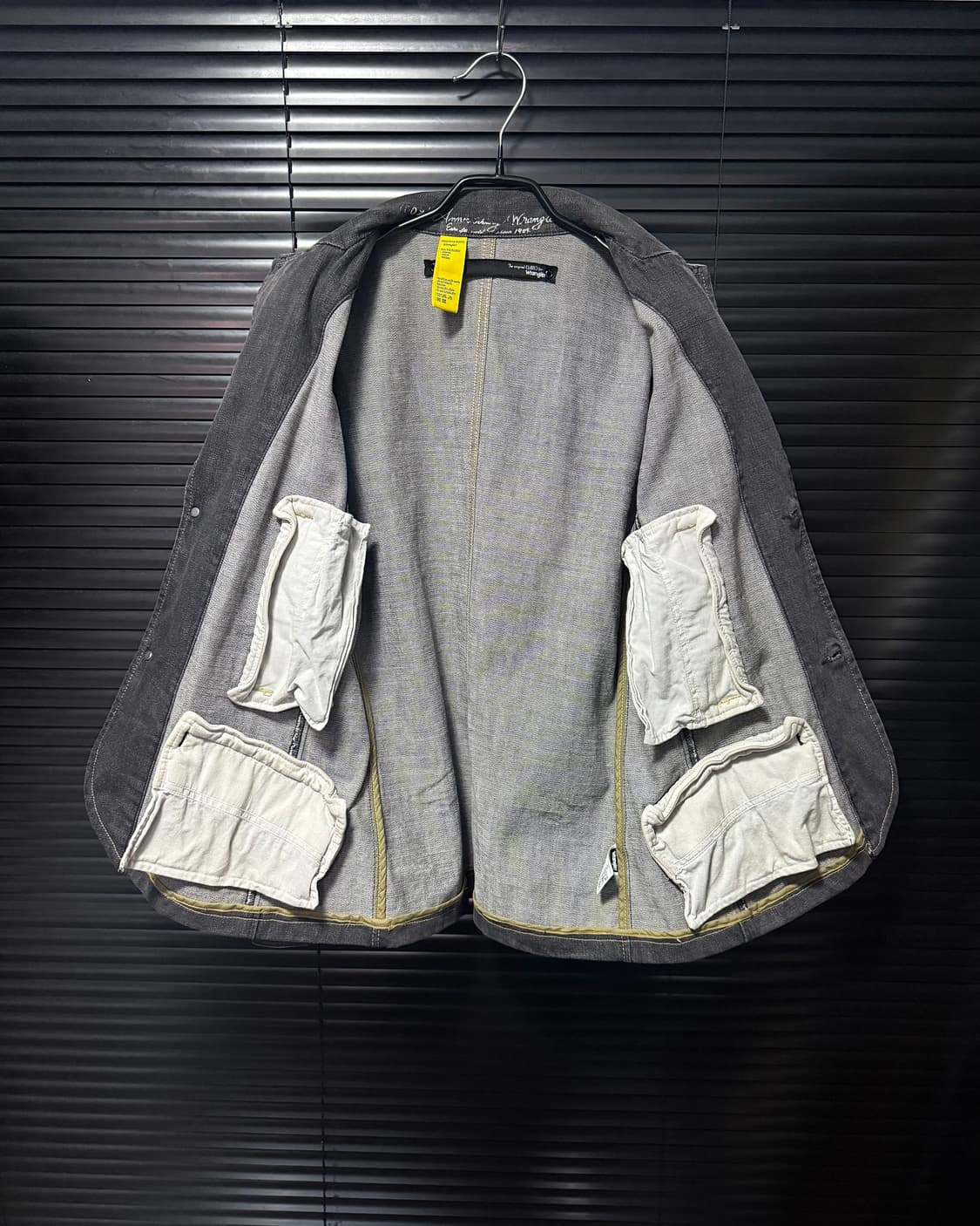 렝글러 워시드 그레이 웨스턴 흑청 데님 워크 블레이져 마이 고스 펑크 락 상품이미지8