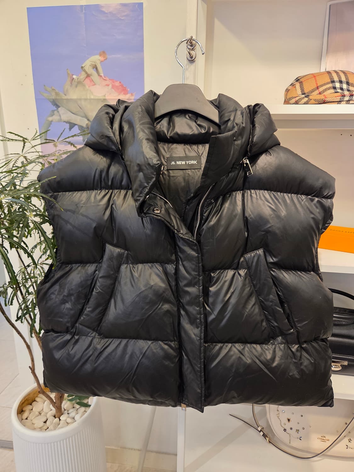 JS.NEW YORK JS뉴욕 오버핏 후드 집업 패딩 베스트 상품이미지1