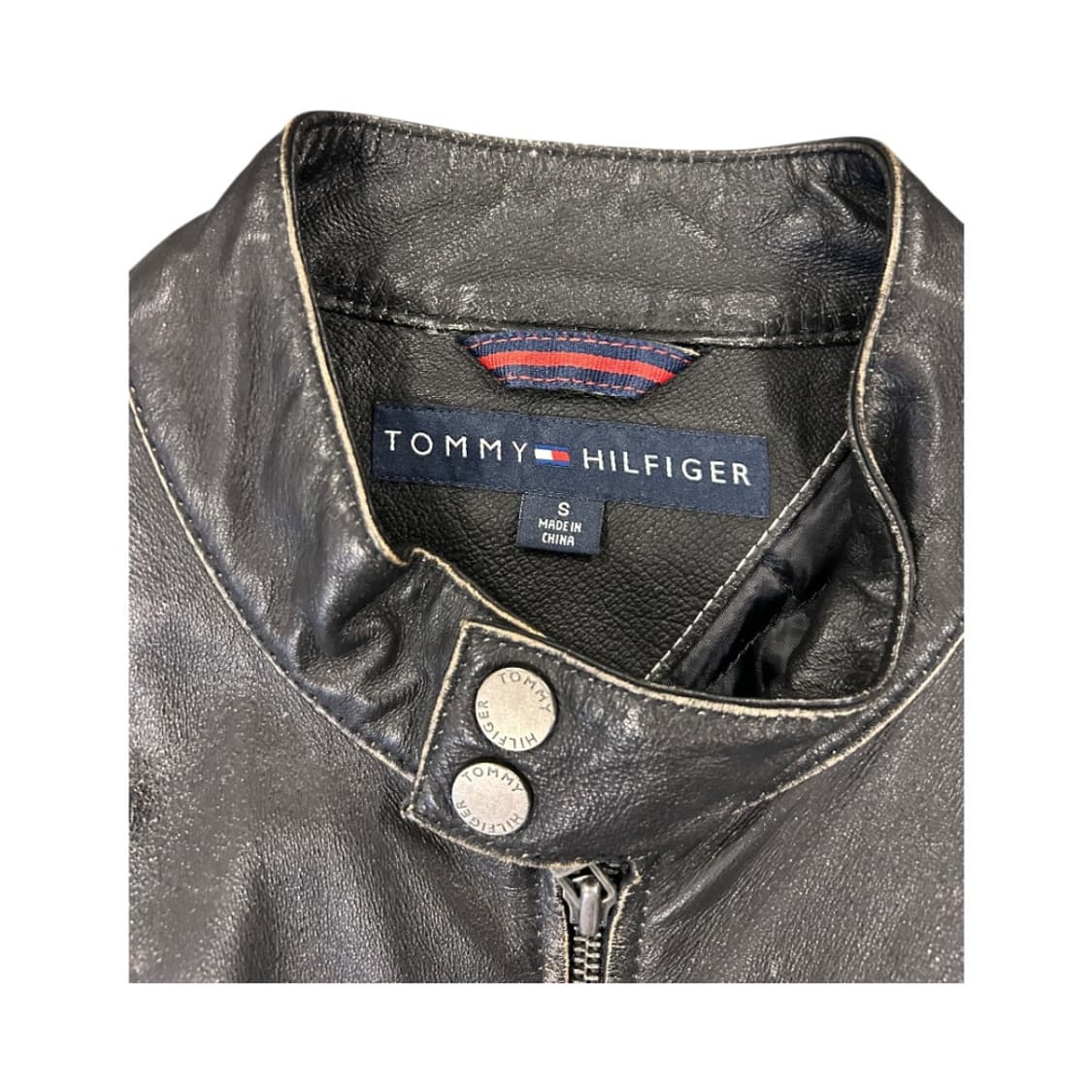 L) 타미힐피거 블랙 리얼레더 라이더 자켓 OJ-P-- 상품이미지3