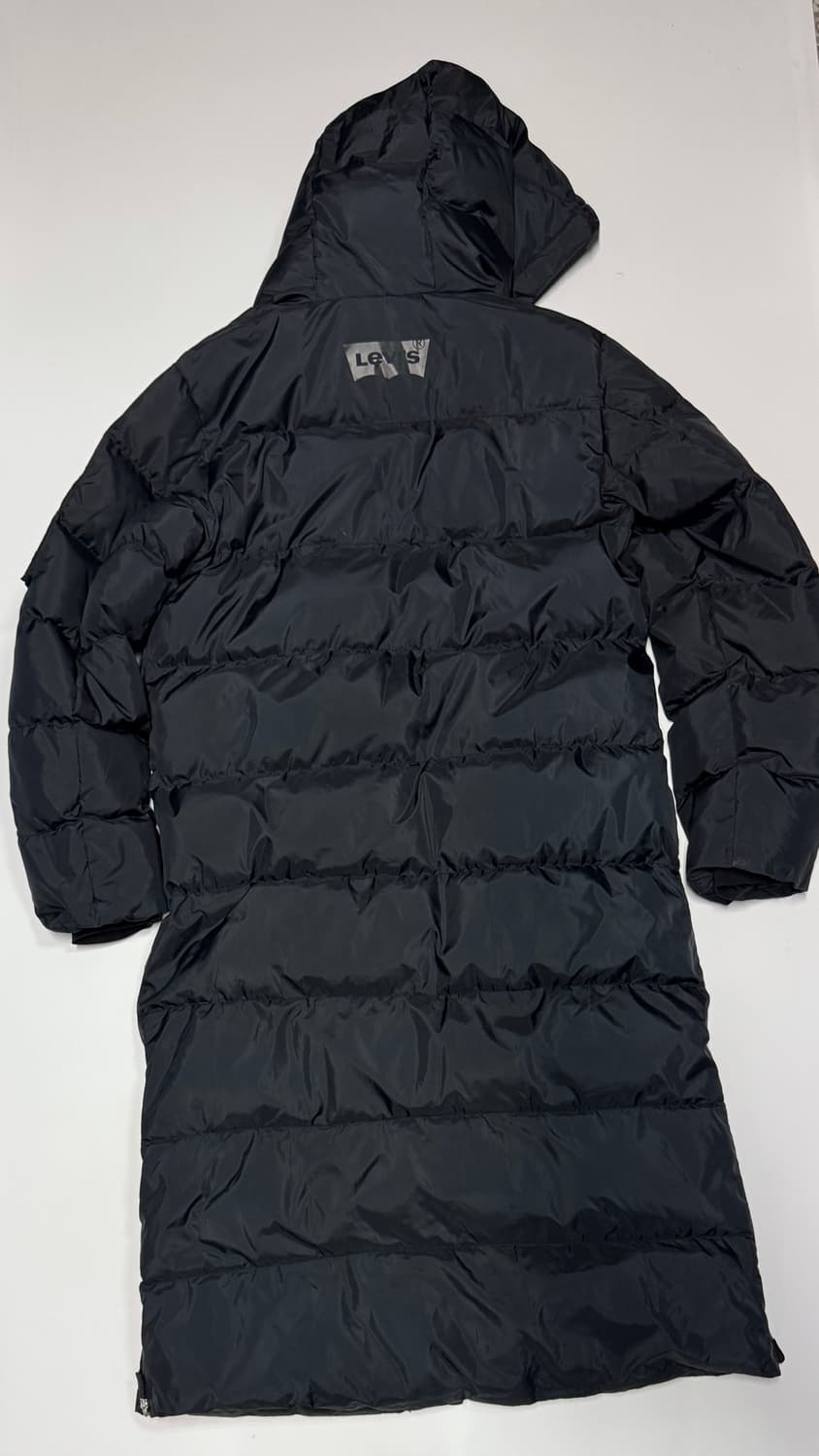 여성 리바이스 블랙 로고 포인트 암포켓 후드 롱패딩 s 상품이미지2