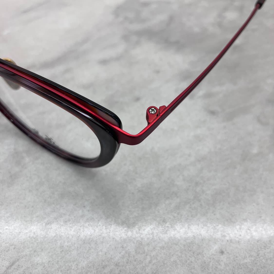 C28 경성 京城 오늘 레드 레오파드 솔텍스 캣아이 메탈 안경 상품이미지2