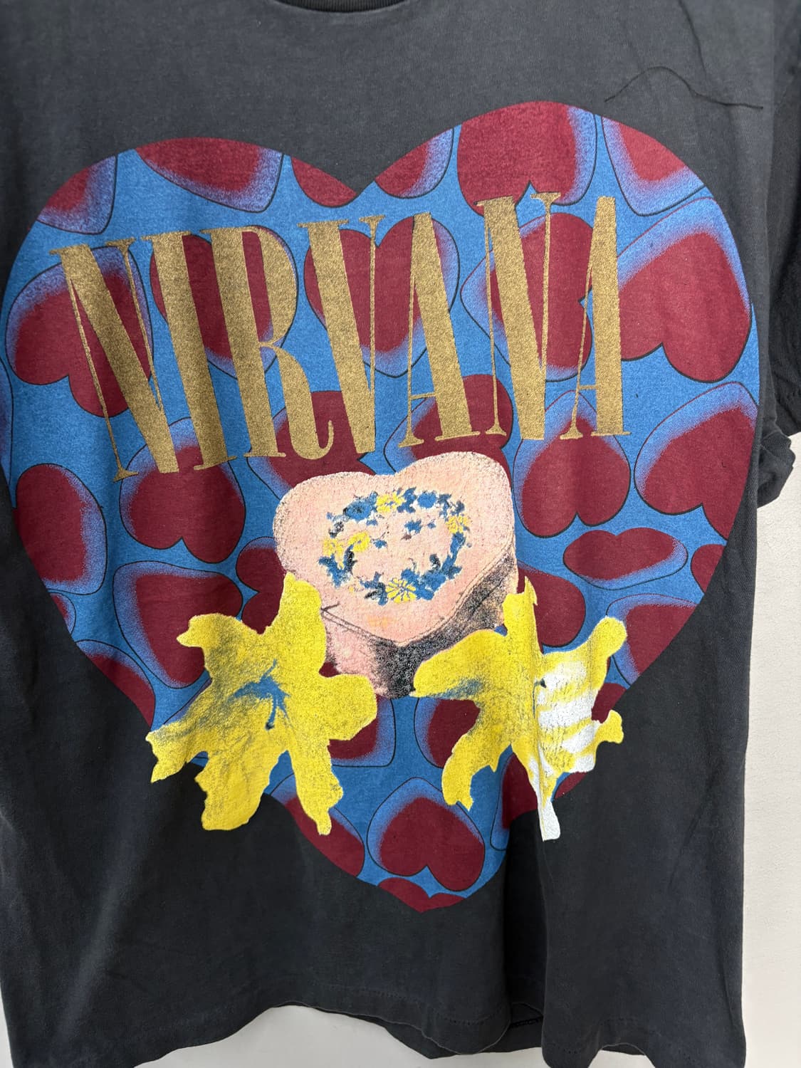 빈티지 너바나 ♡ 하트 그래픽 반팔 A3719 상품이미지3