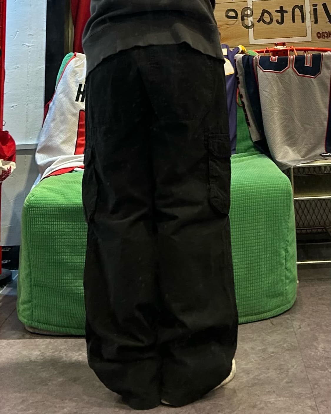 Black cotton cargo pants 상품이미지3