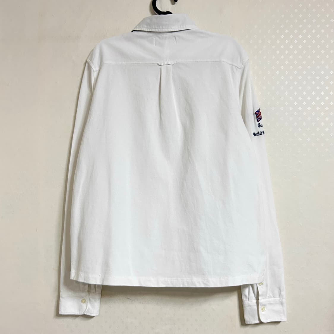 폴로 랄프로렌 USA 성조기 빅포니 자수 포켓 긴팔 카라 티셔츠 화이트  상품이미지6