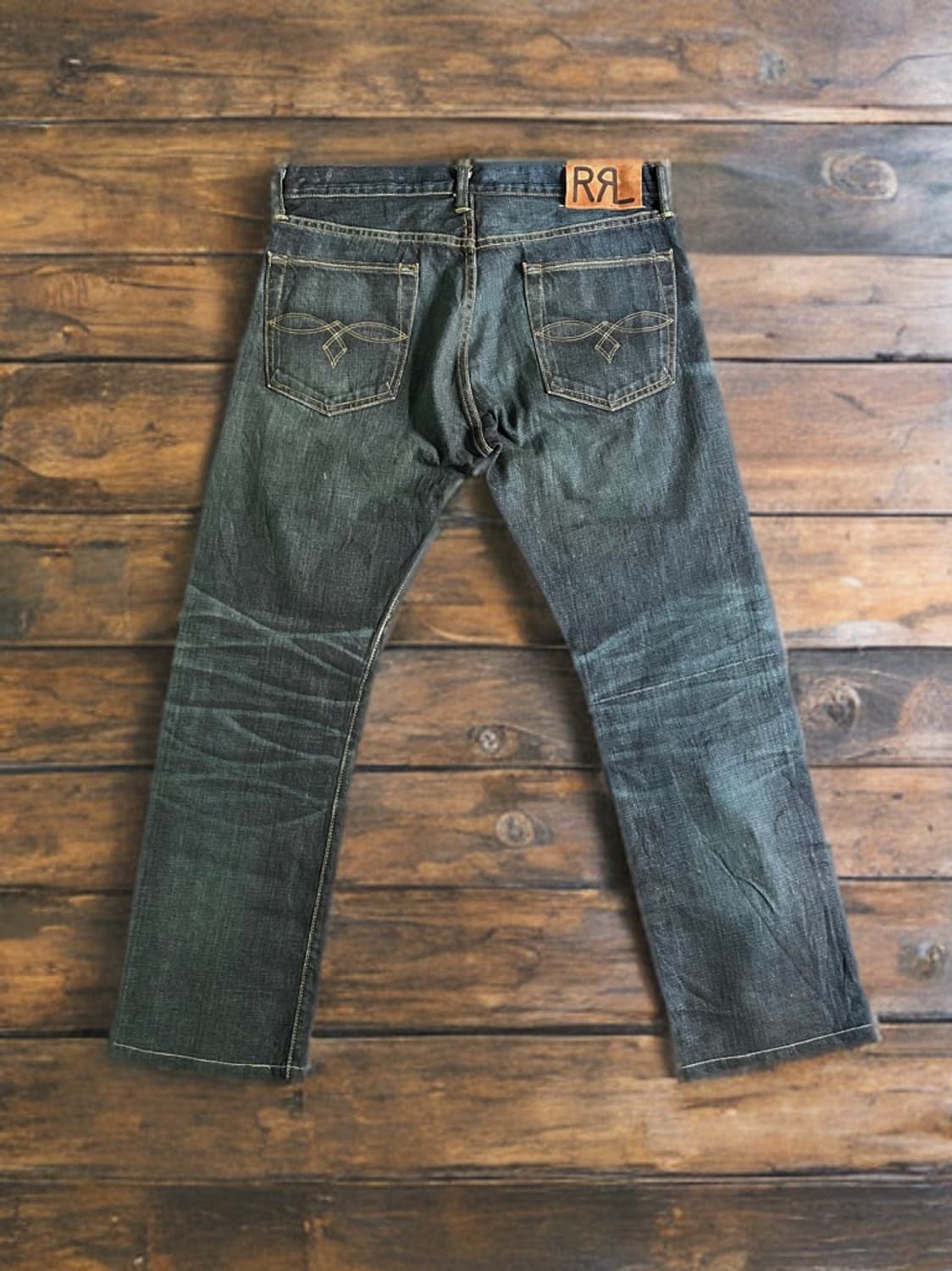 00s RRL 로우 스트레이트 셀비지 데님 팬츠 Made in USA 상품이미지1