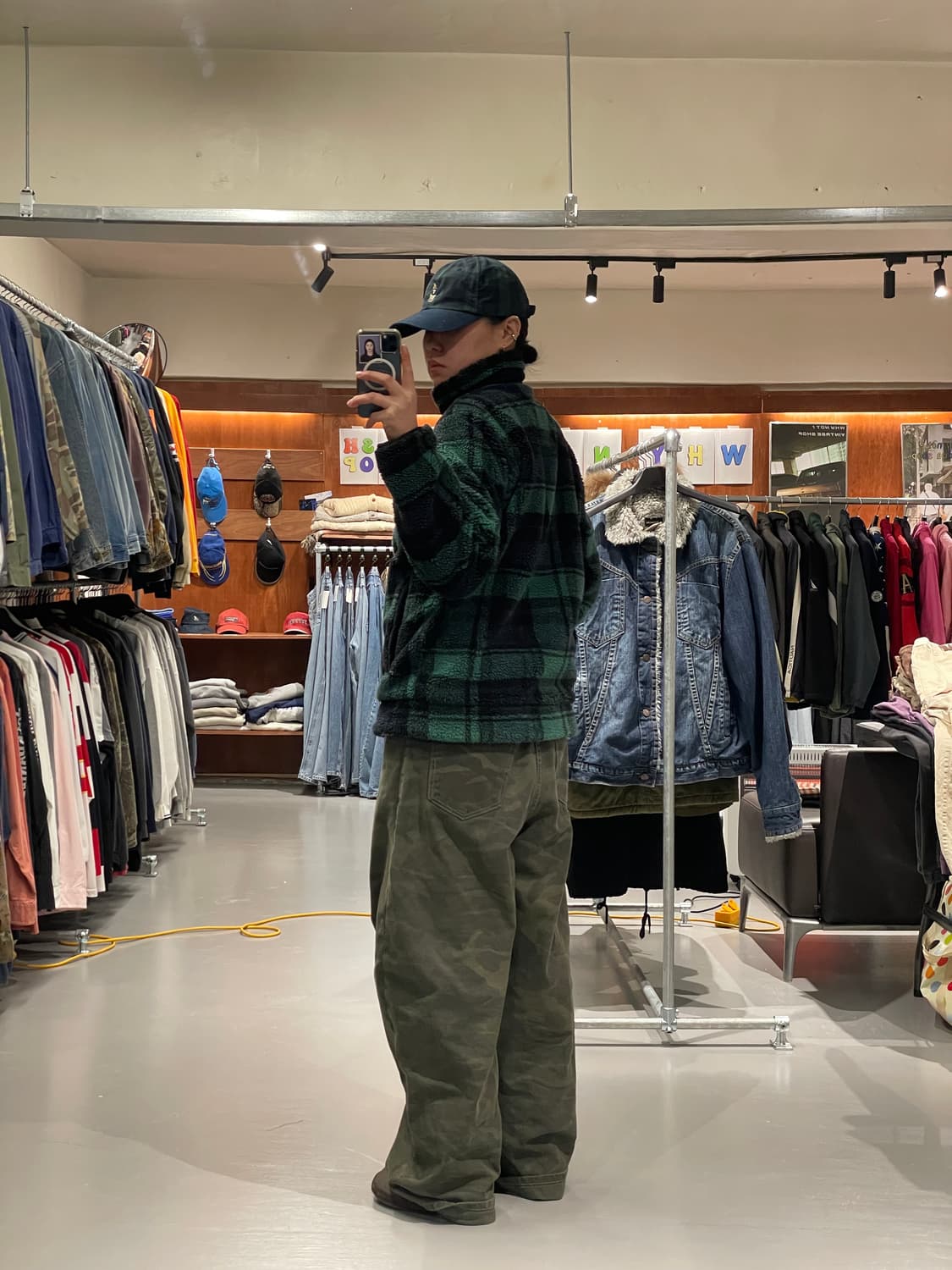 에디바우어 타탄 체크 쉐르파 자켓 상품이미지3