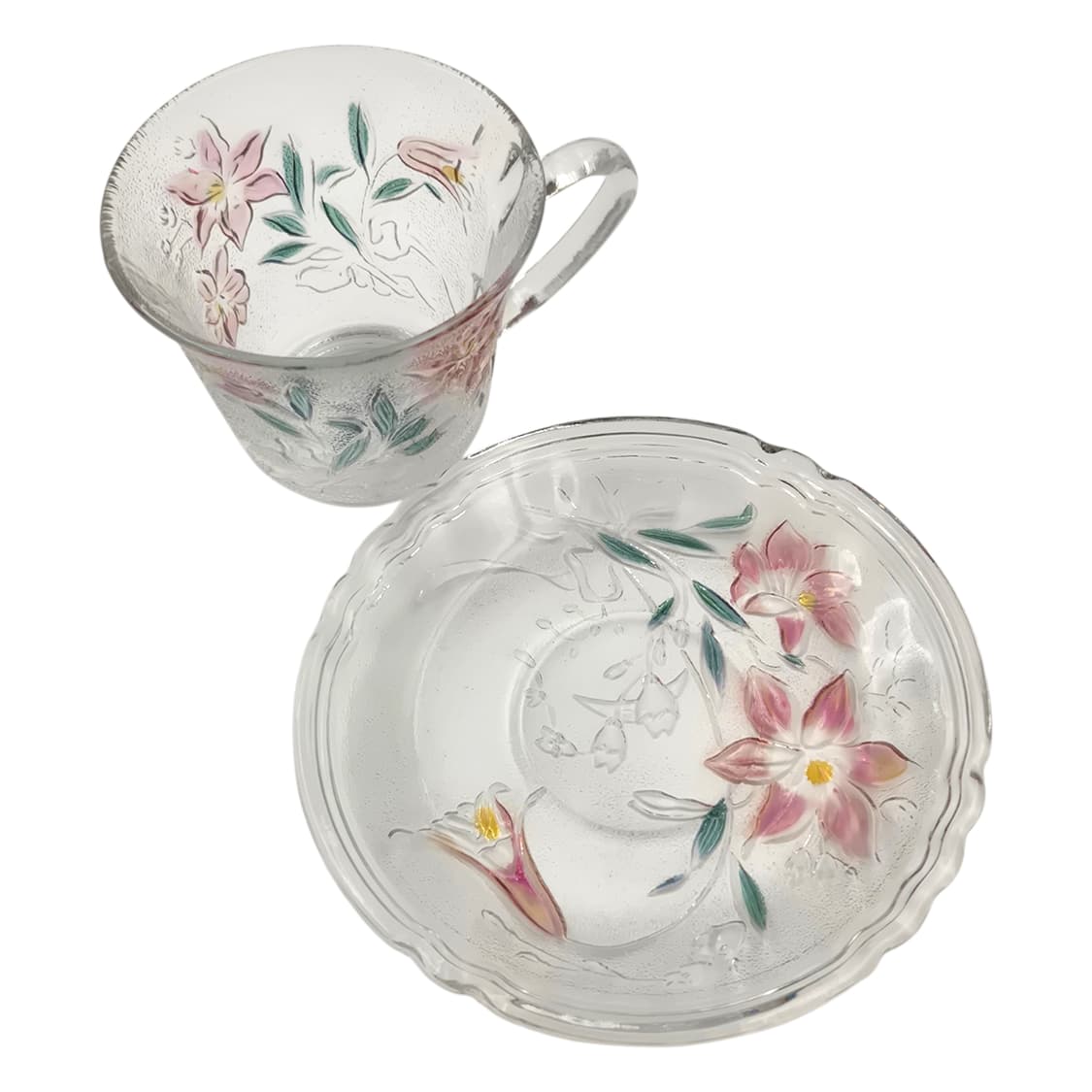 80s 카메이 마블 컬러 난초 컵&소서 1세트 상품이미지2