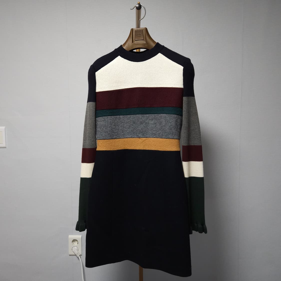 55 ) 듀엘 컬러 블럭 니트 원피스 상품이미지1