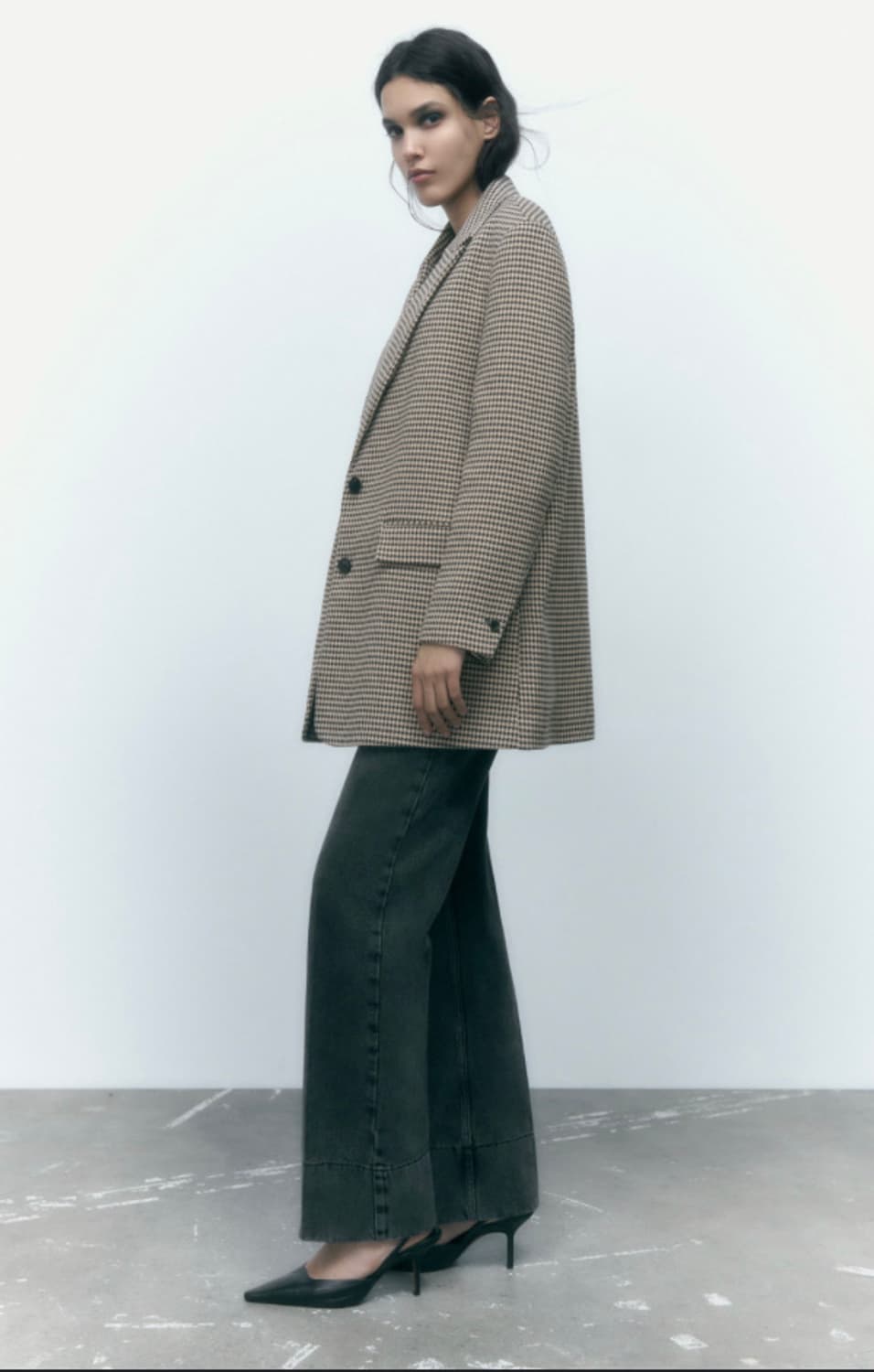 자라 오버핏 하운드 체크 블레이저 상품이미지2