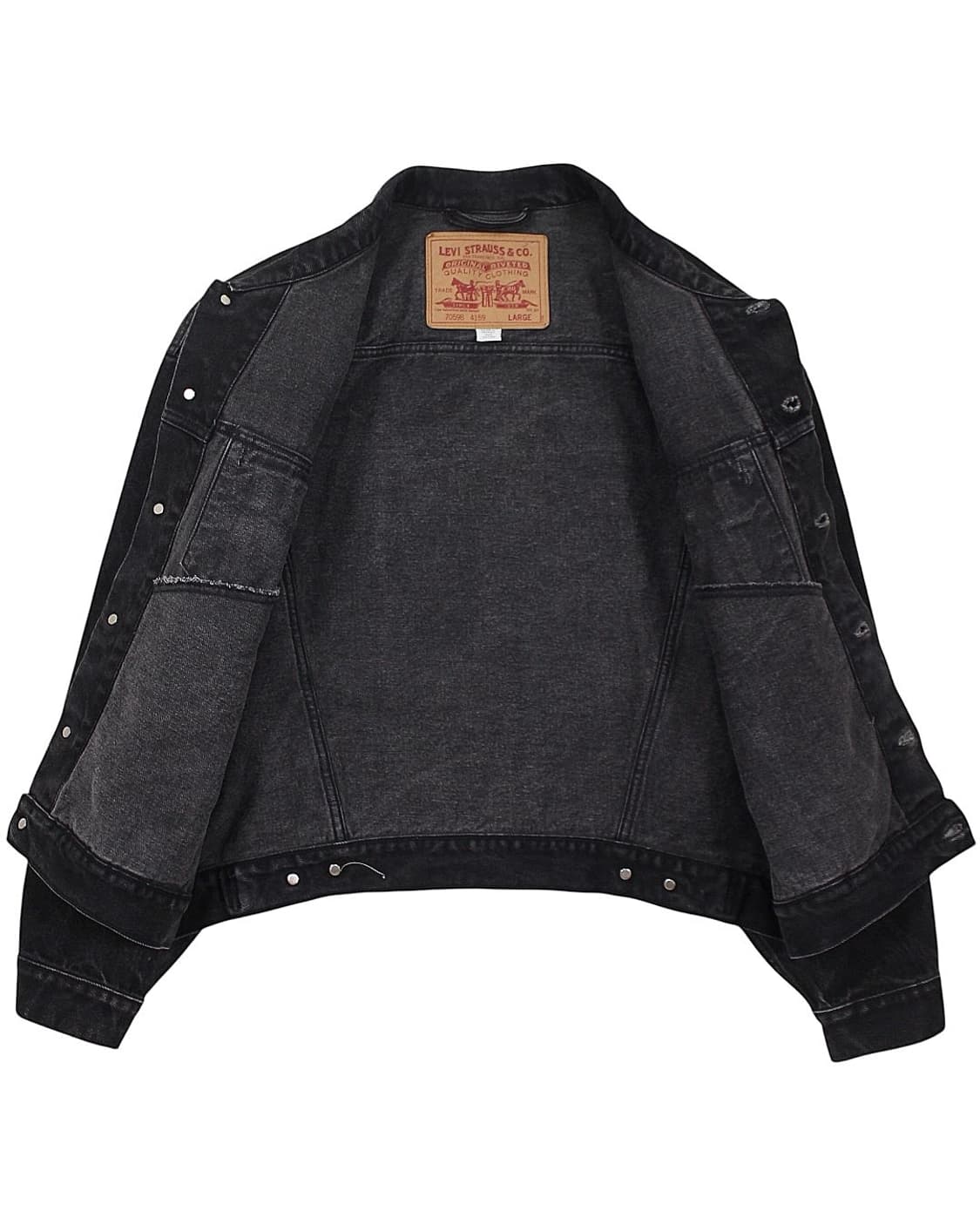 1990s 리바이스 70598-4159 블랙 데님 자켓 빅패치 빈티지 상품이미지3