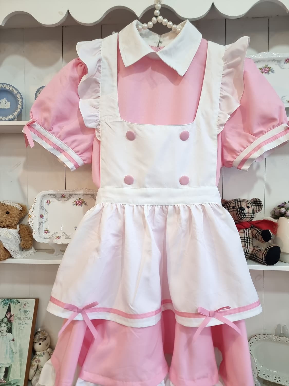 핑크 레이스 프릴 메이드의상 상품이미지3