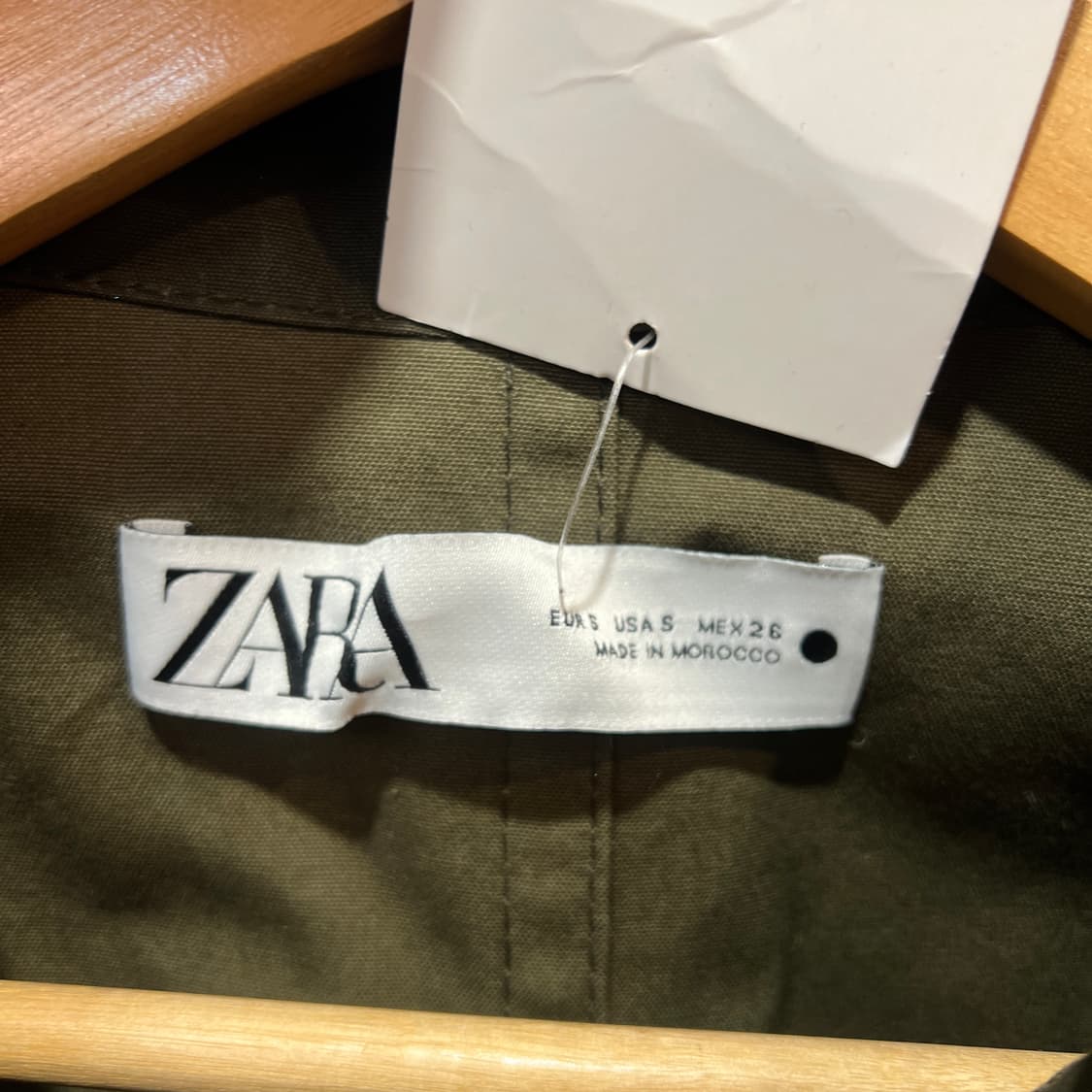 자라 크롭 야상 자켓 카키 상품이미지3