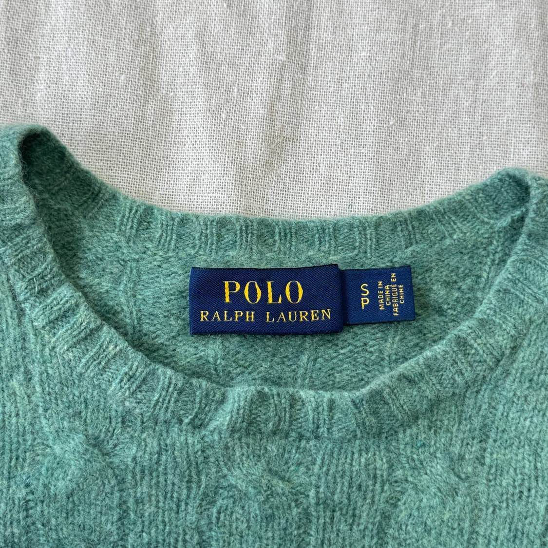 폴로랄프로렌 우먼 캐시미어 그린 케이블 니트 S 상품이미지4