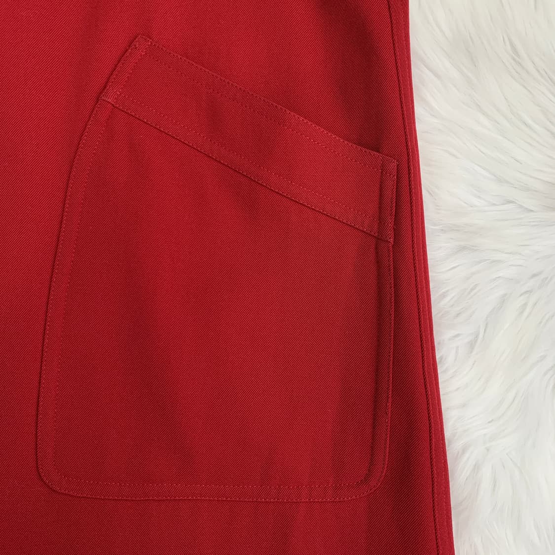 입생로랑 울100 레드 롱코트 1707 상품이미지5