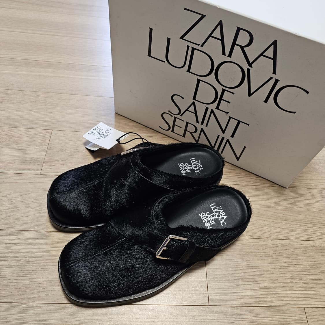 260 새제품) 자라 X 루도빅 드 생 세르냉 퍼 클로그 구두 로퍼 뮬 상품이미지7