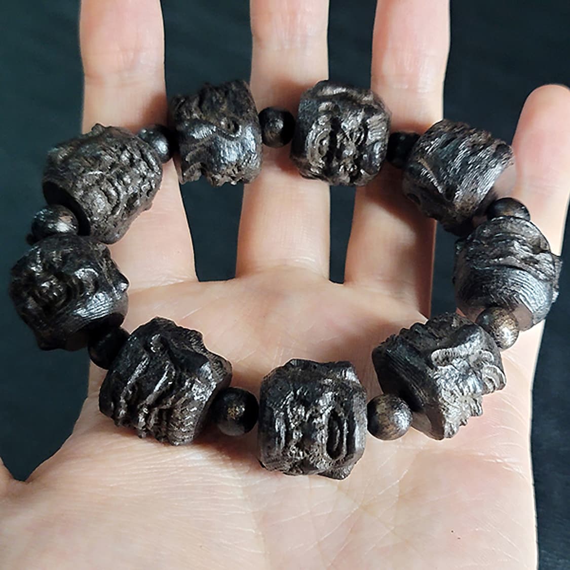 십팔나한 백단향 20mm 남자 소품 부처님 얼굴 불교 염주 팔찌 상품이미지4