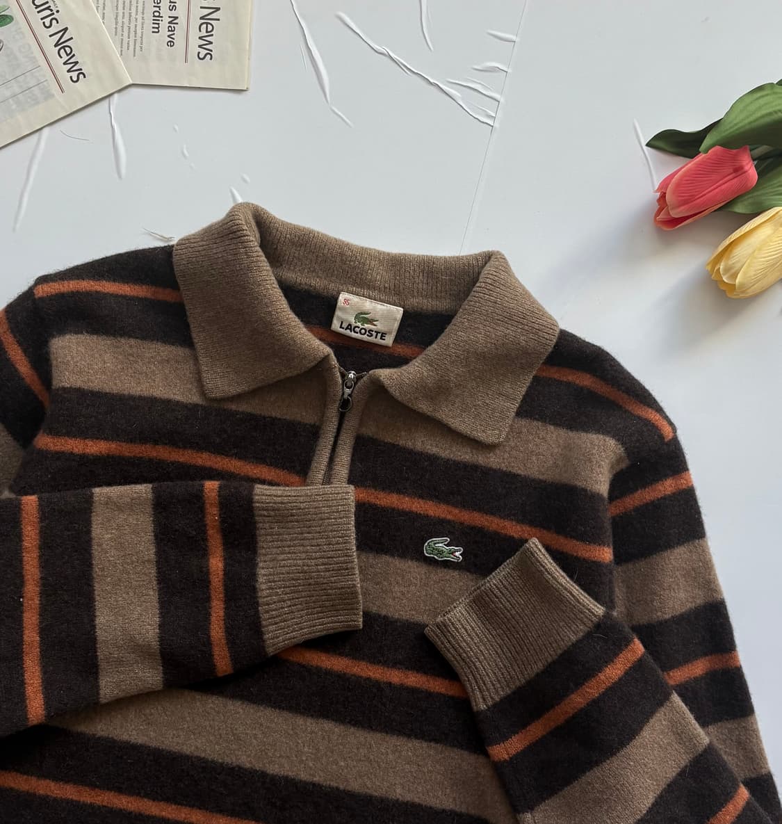 Lacoste 라코스테 스트라이프 하프 니트 상품이미지3