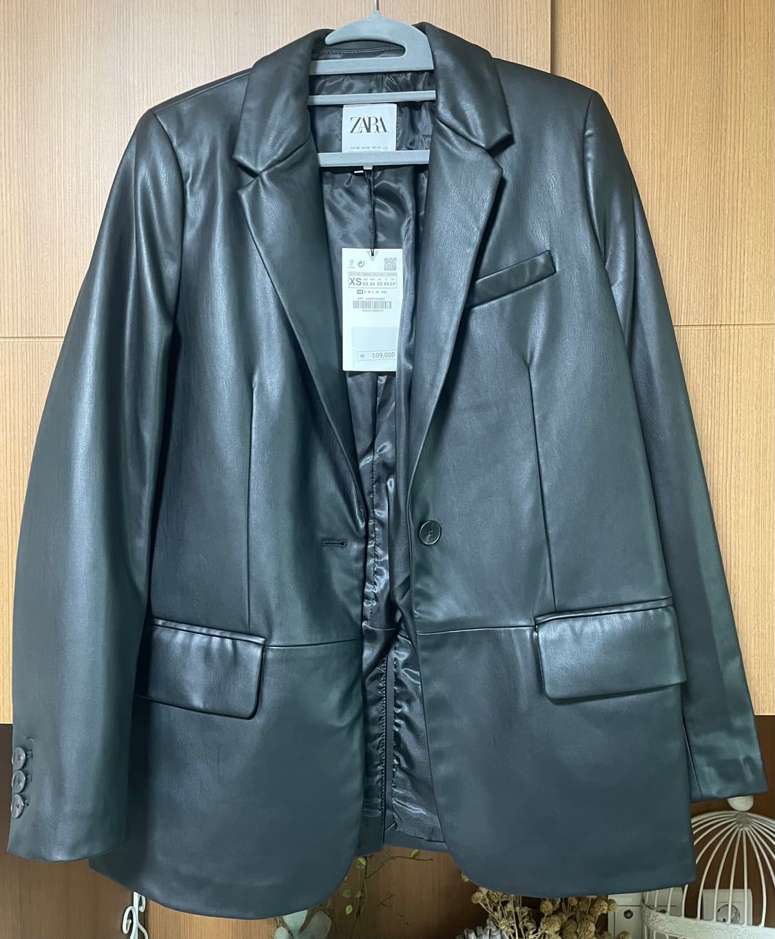 자라 페이크 레더 블레이저 자켓 - 새상품 상품이미지2