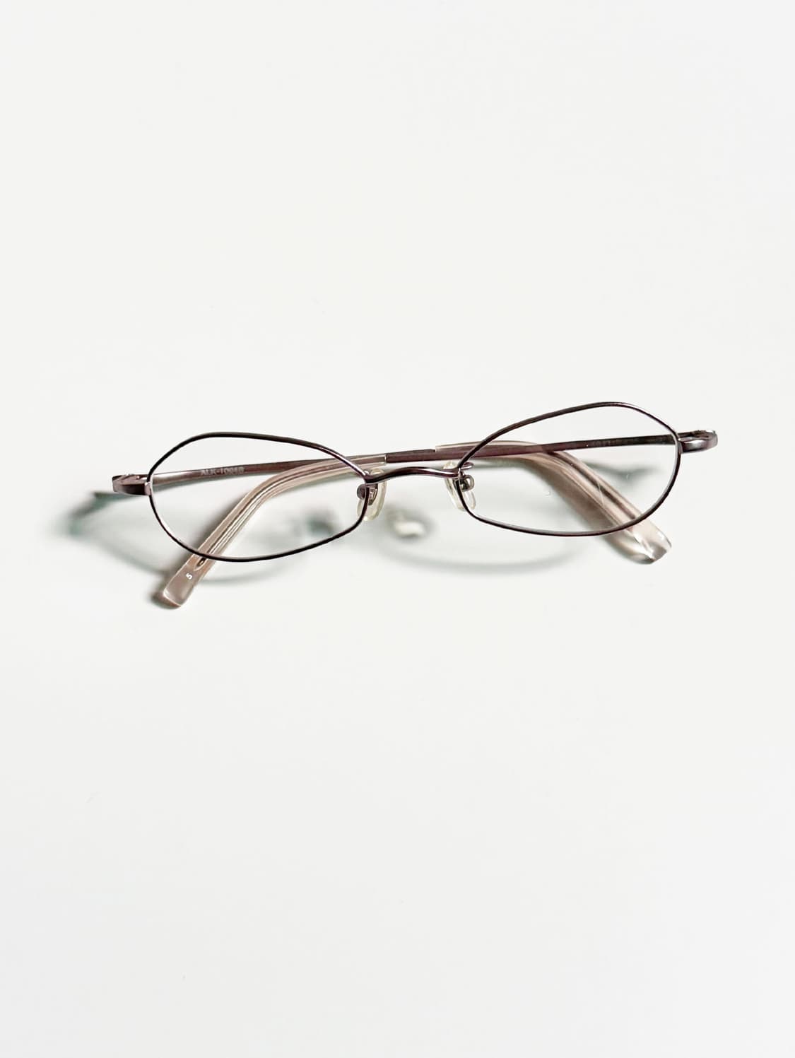 90s ALOOK 라이트핑크 메탈 슬림 오벌 프레임 빈티지 안경 상품이미지1