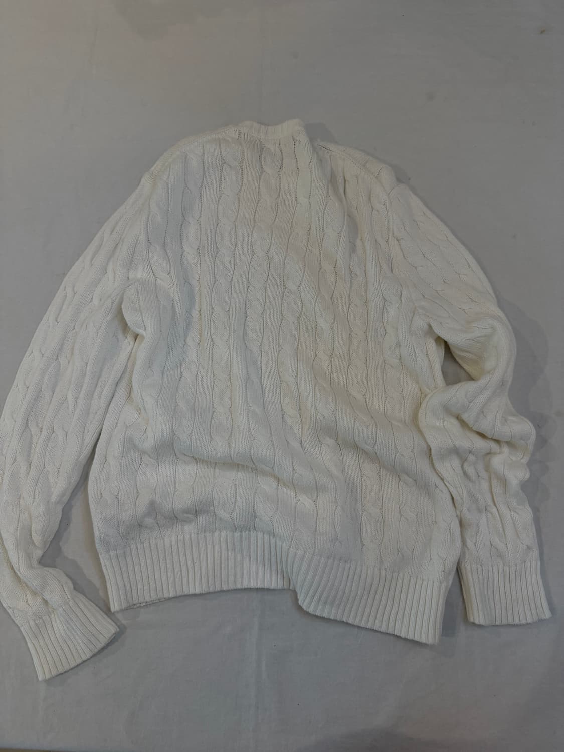 최신형) 폴로 랄프로렌 꽈배기 케이블 니트 화이트 상품이미지5