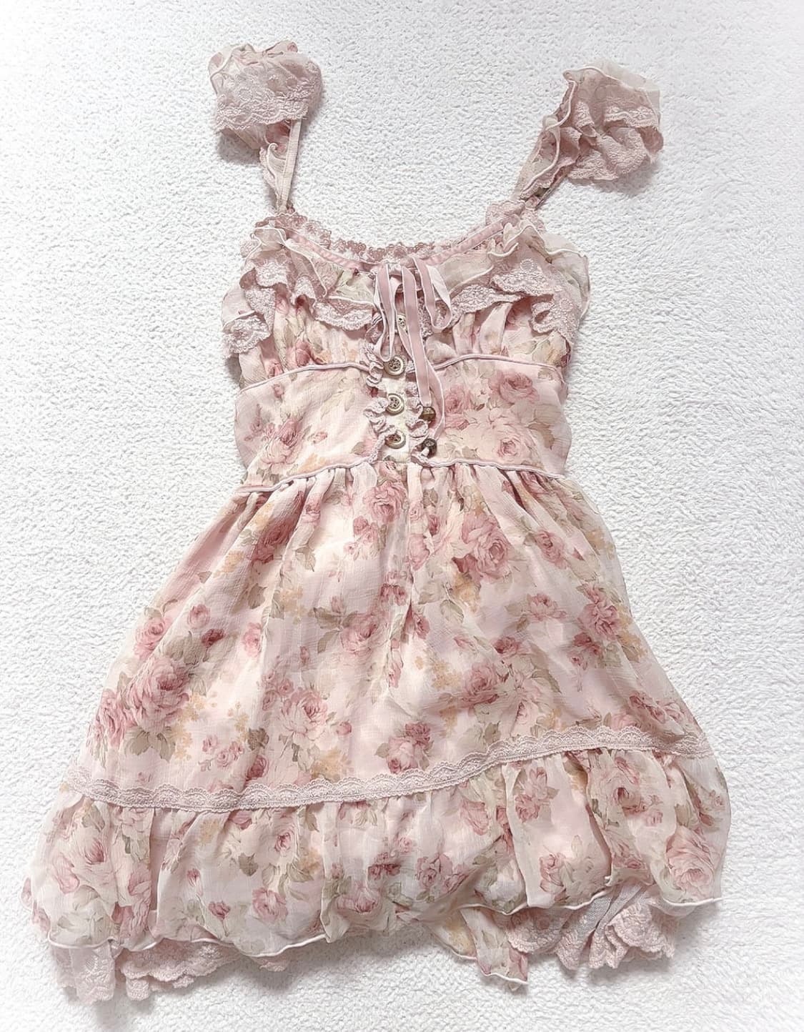 리즈리사 플로럴 고전 핑크 원피스 히메갸루 라떼갸루 상품이미지1