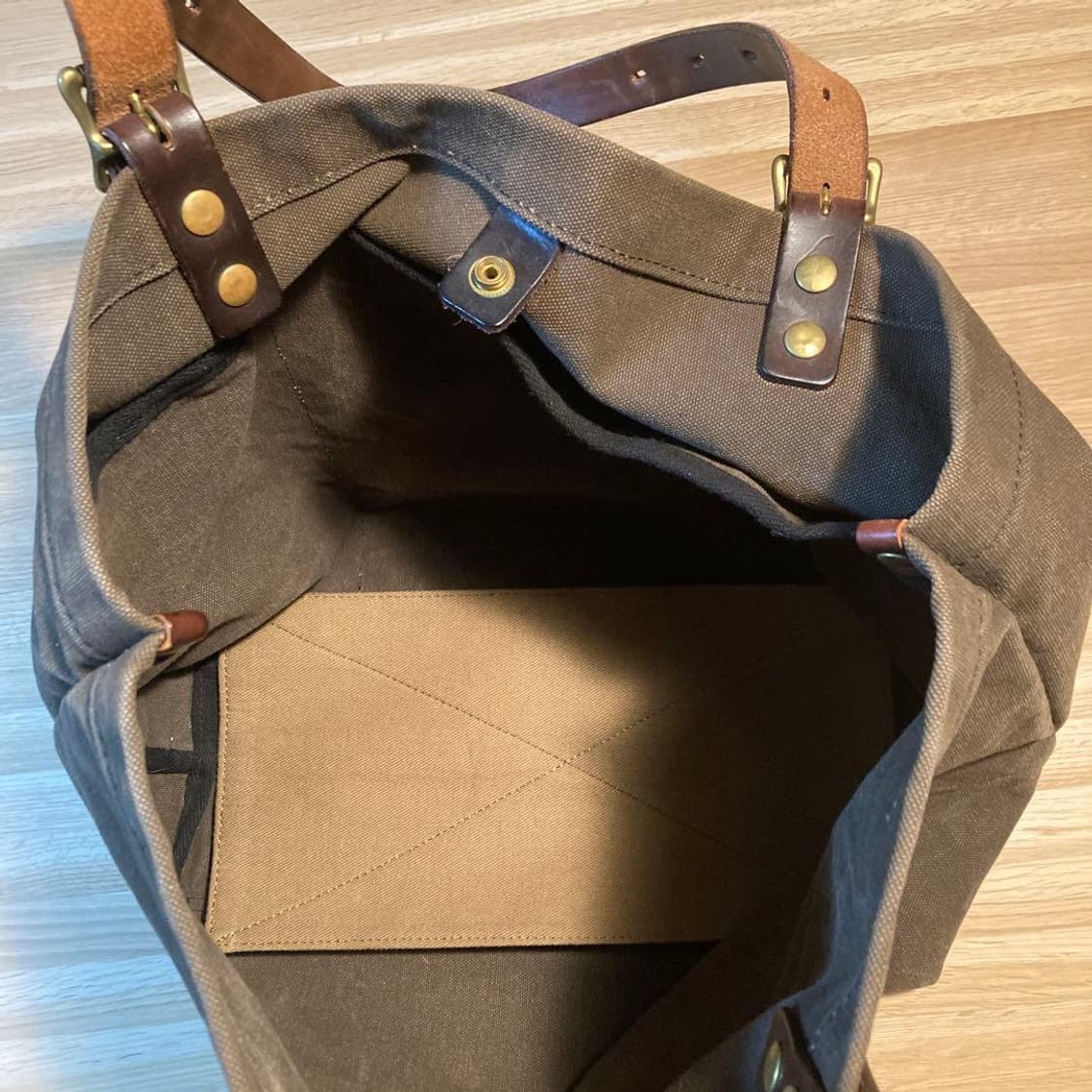 Slow  빈티지 레더 캔버스 토트백 상품이미지6