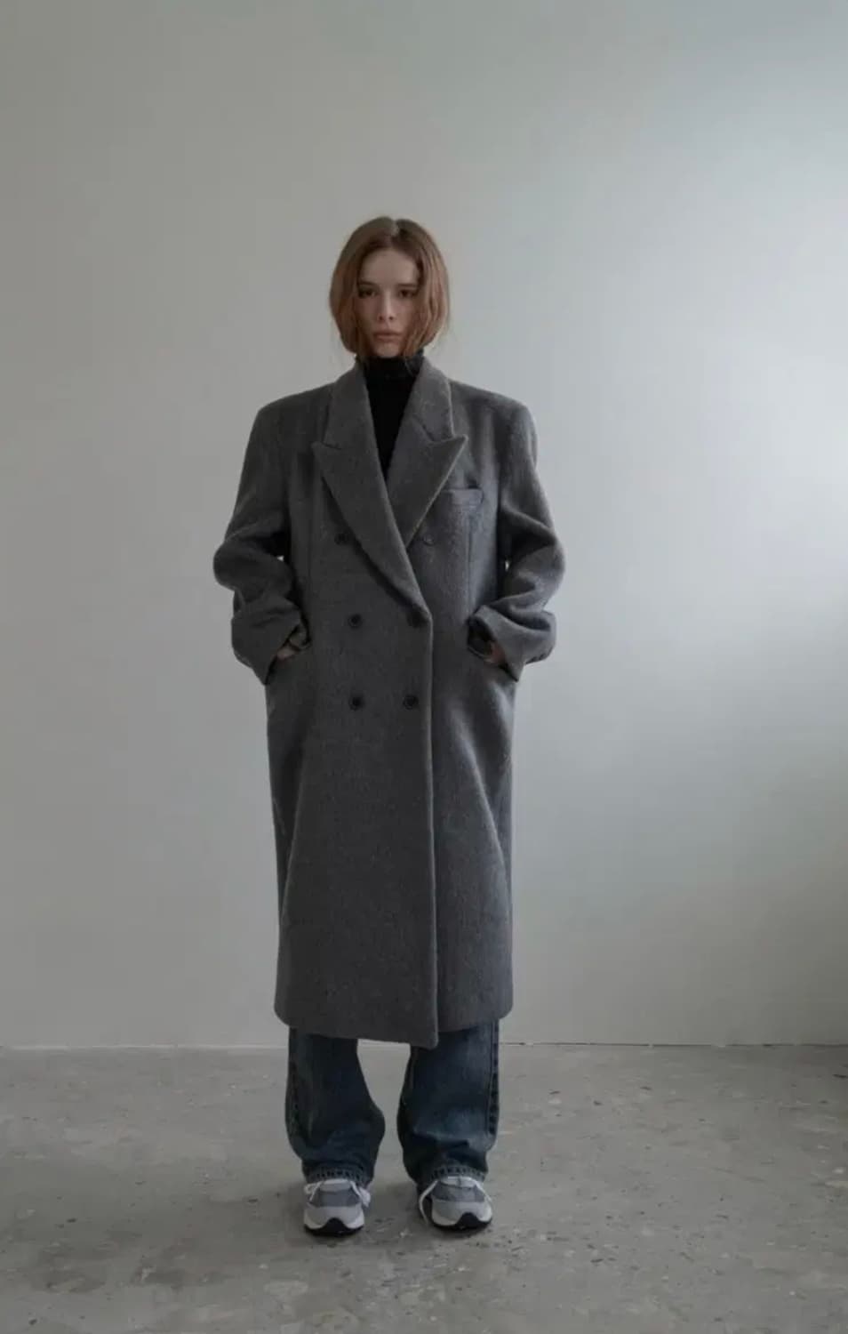 더오유 그레이 롱코트 카리나 롱코트 상품이미지1