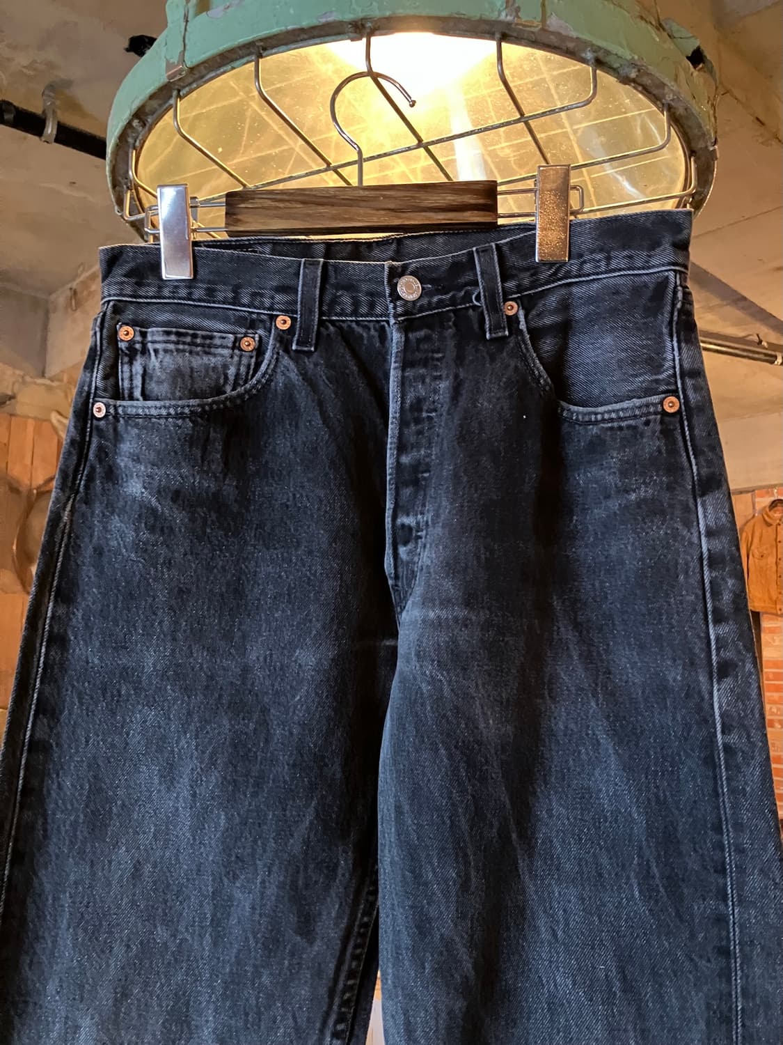 90s USA Levis 501 0660 Black Denim Pants 상품이미지3