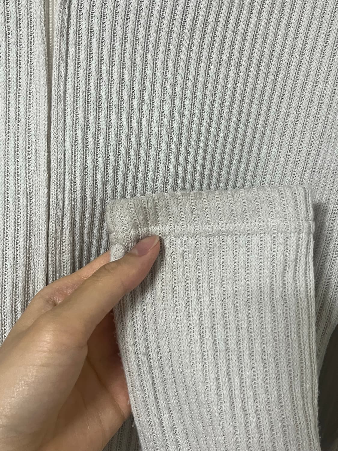Suade  HOODED RIB ZIP UP [LIGHT GRAY]  상품이미지5