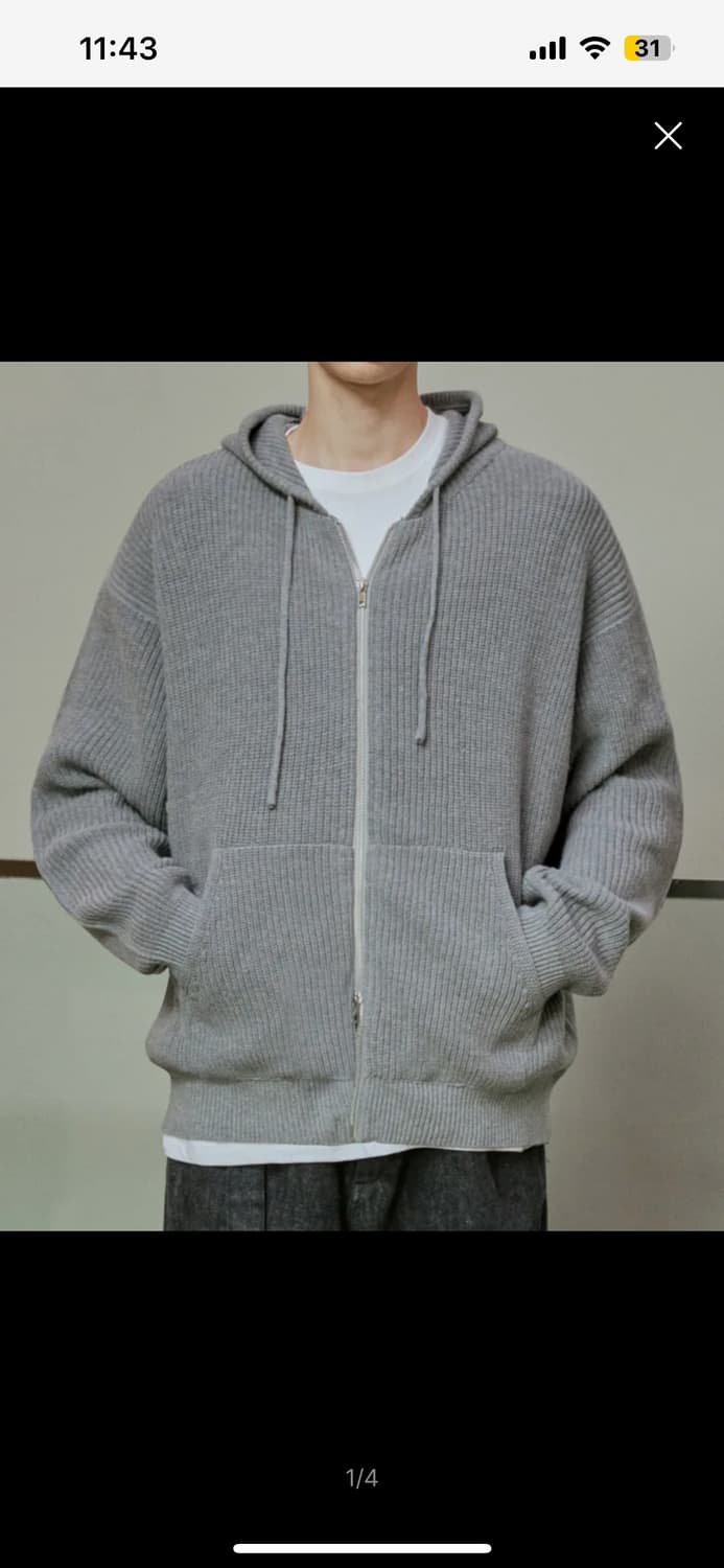 키뮤어 니트 후드집업 M 상품이미지1