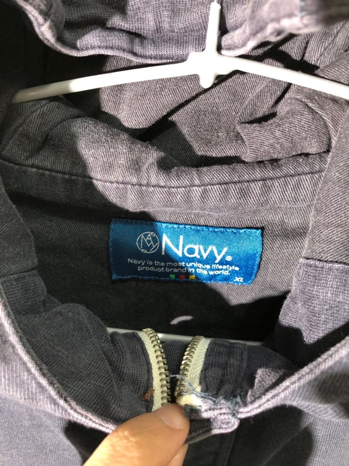 navy 코튼 후드 자켓 상품이미지3