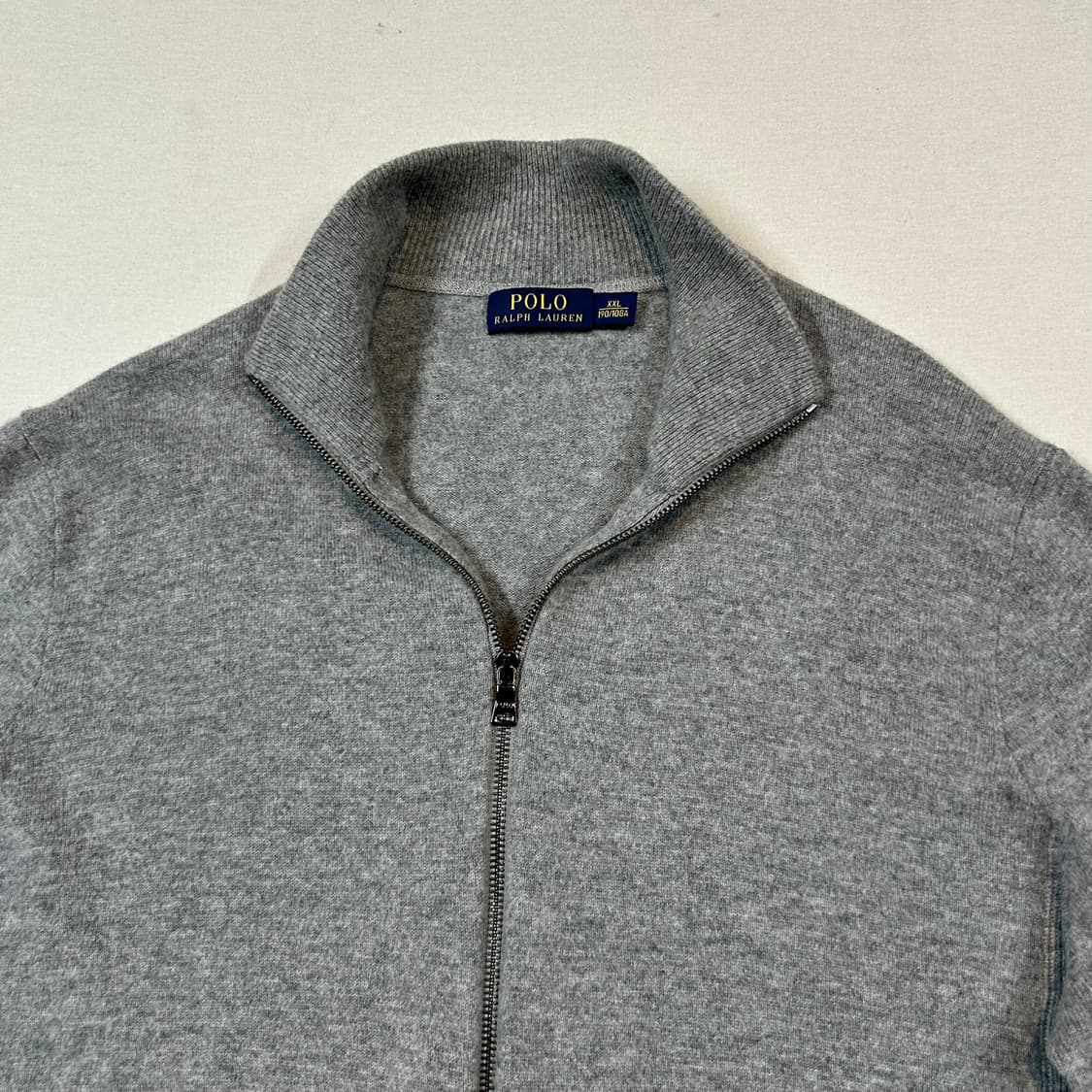 XXL) 폴로 랄프로렌 메리노울 니트 집업 그레이 2way지퍼 상품이미지3