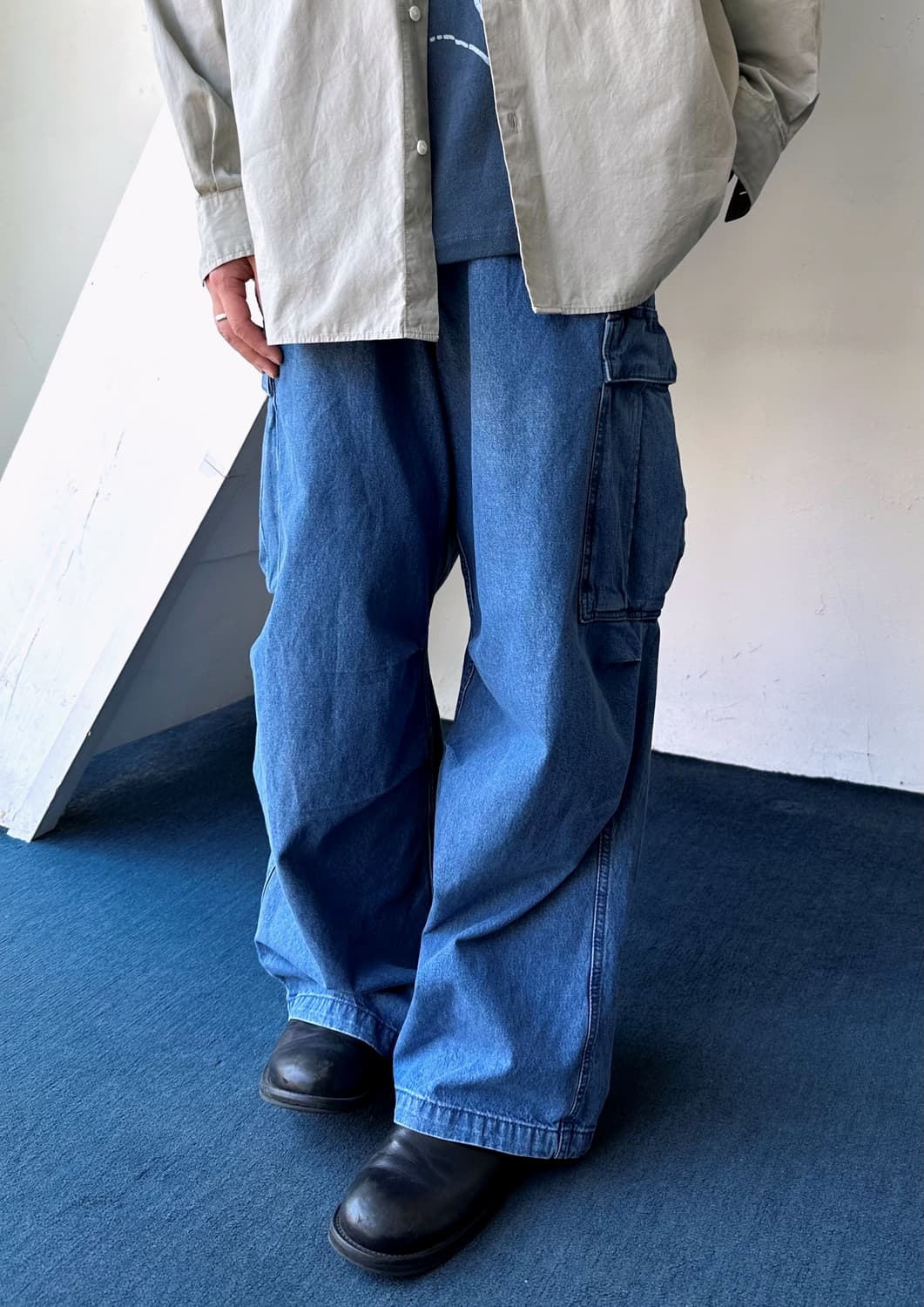 Utility design denim cargo pants 상품이미지5