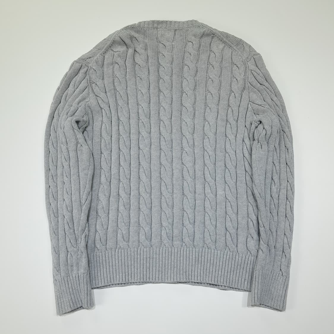 CL426 M 폴로 코튼 케이블 아이스 그레이 크루넥 니트 스웨터 상품이미지6
