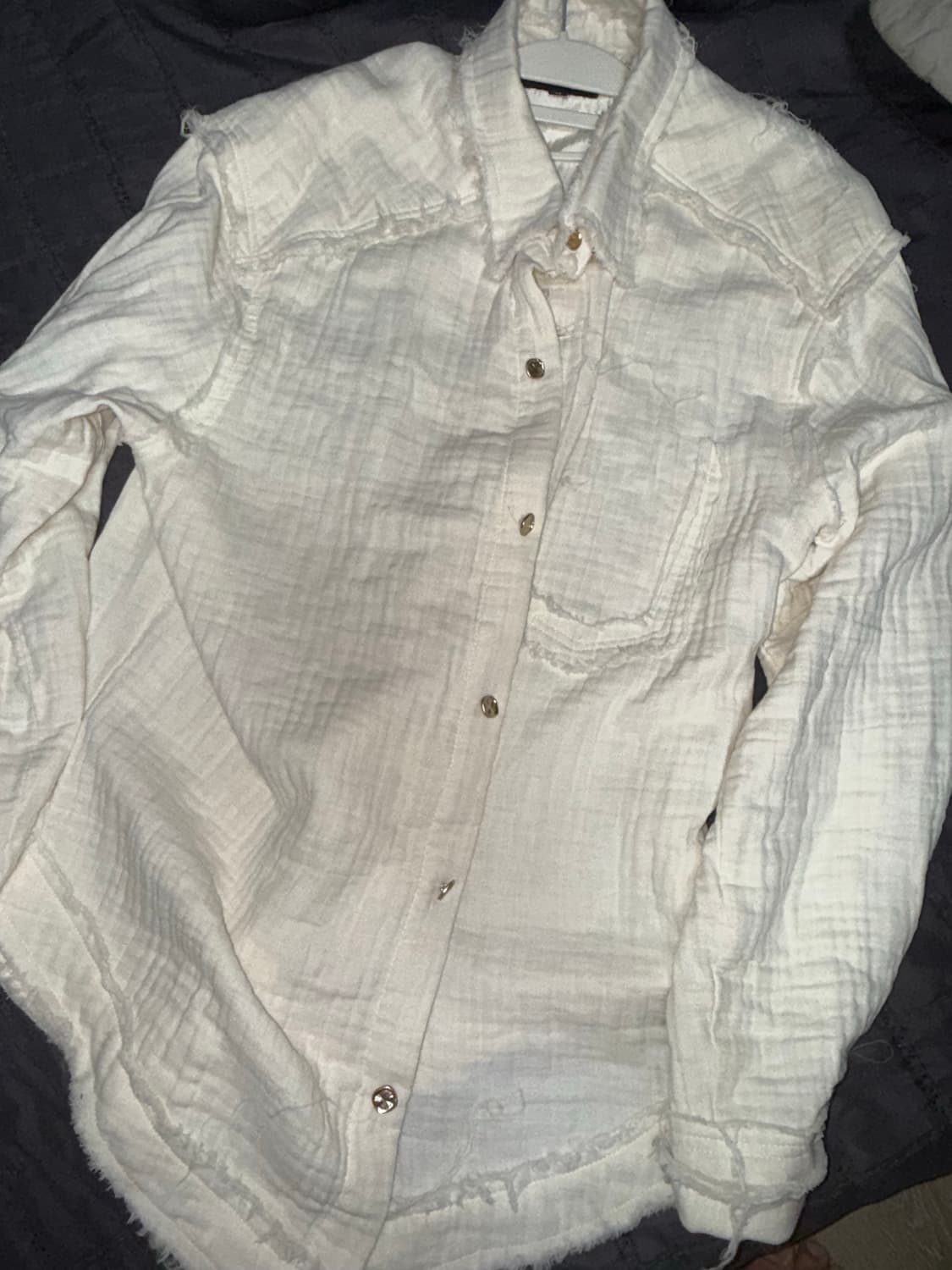 surgery destroyed gauze shirts 'ivory' 상품이미지1